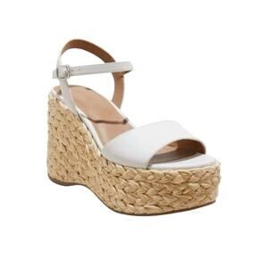 Universal Thread Womens Wedge Jute High Heels Sandals Espadrille White US 11